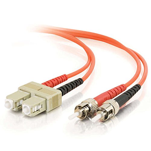 C2G 09129 OM1 Fiber Optic Cable - SC-ST 62.5/125 Duplex Multimode PVC Fiber Cable, Orange (6.6 Feet, 2 Meters)