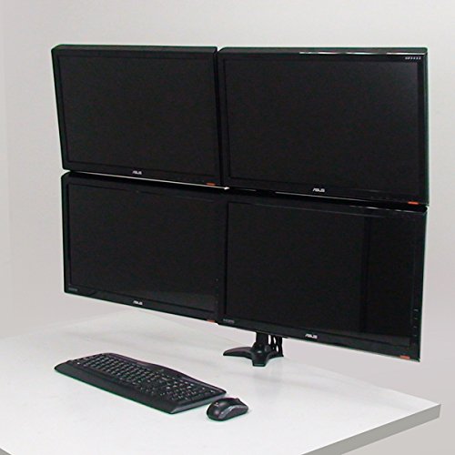 AMER NETWORKS AMR4C32 AMER Mounts Clamp Based Quad Monitor Mount for Four 24"-32" LCD/LED Flat Panel Screens, Black