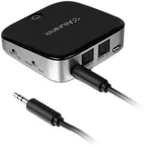Aluratek ABC02F Bluetooth Audio Receiver and Transmitter, 2-in-1 Wireless 3.5mm, AUX, Optical Audio Adapter, Pairing with 2 Bluetooth Headphones Simultaneously in Transmitter Mode