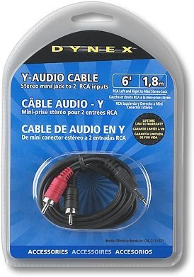 Dynex DX-C101671 - Audio cable - mini-phone stereo 3.5 mm (M) - RCA (M) - 6 ft