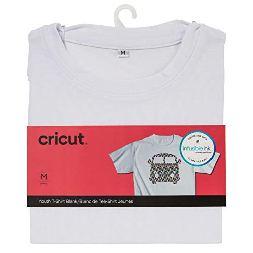 Cricut 2006823 Youth T-Shirt Blank, Crew Neck, Medium Infusible Ink, White