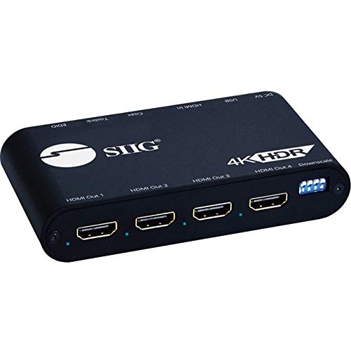 1x4 HDMI 2.0 Splitter with Audio Extractor/Auto Scaling & EDID Management
