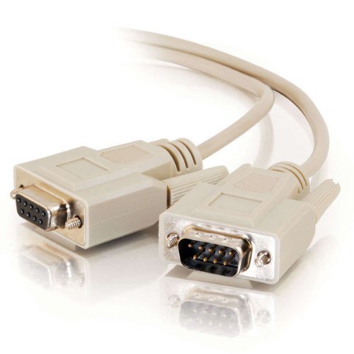 C2G 25201 DB9 M/F Serial RS232 Extension Cable, Beige (3 Feet, 0.91 Meters)