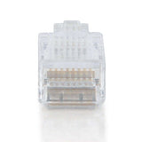 C2G 01939 RJ45 Cat5 8x8 Modular Plug for Flat Stranded Cable Multipack (25 Pack) Clear