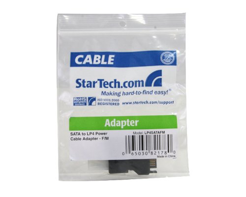 StarTech.com SATA to LP4 Power Cable Adapter - Power Adapter - SATA Power (M) to 4 pin Internal Power (F) - Black - LP4SATAFM