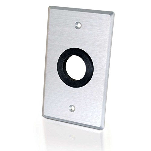 C2G 40488 1 Inch Grommet Cable Pass Through Single Gang Wall Plate, Aluminum