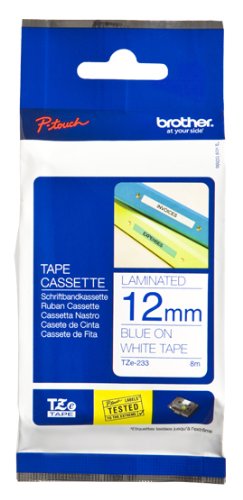 Brother 12mm (Blue on White) Laminated Tape for (Pt-530/9200dx/3600/9600)