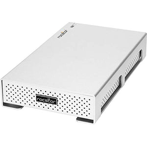 Rocstor Rocpro 900C Drive Enclosure Desktop/Portable - Silver - 1 x HDD Supported - 1 x SSD Supported - 1 X Total Bay - 1 X 2.5/3.5" Bay - Serial ATA - USB 3.1 Type C - Aluminum