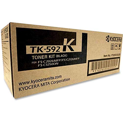 Kyocera 1T02KV0US0 Model TK-592K Black Toner Kit forC5250DN/C2026MFP/C2126MFP, Genuine Kyocera, Up To 7000 Pages