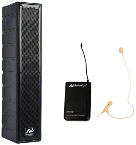 Amplivox SW1234 16-Channel 50W Line Array Amplified Speaker with Wireless Microphone