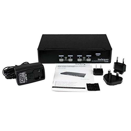 Startech.com 4 Port 1u Rackmount Usb Kvm Switch With Osd - 4 Port - 1u - Rack-mountable - Rohs Comp