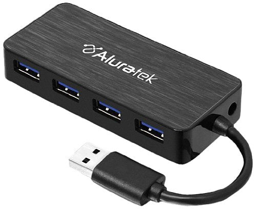 Aluratek 4 Port USB 3.0 Hub with Power Adapter (AUH1304F)