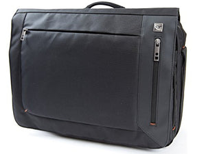 Lightweight 16 Inch Laptop Messenger Bag - Agon by Gino Ferrari with Padded 16" Laptop & 14" Ipad Compartment | Business Pilot Case, Black Satchel with Webbing Strap 1kg (GF1025)