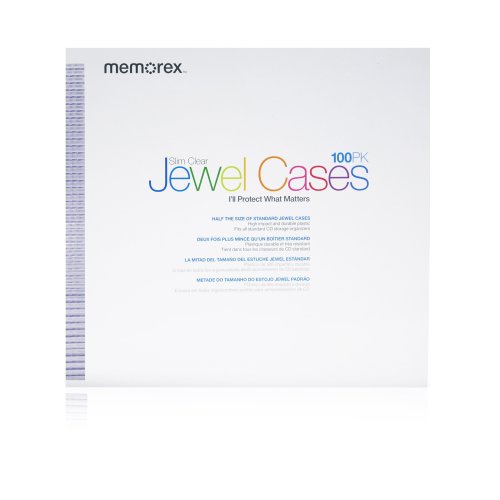 Memorex 32021992 Slim CD/DVD 5mm 100-Pack Jewel Cases