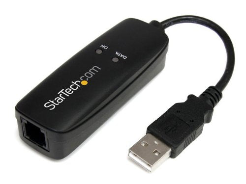 StarTech.com External V.92 56K USB Fax Modem - Hardware Based Dial up Data Modem - Transfer rates up to 56Kbps (data) / 14.4Kbps (fax) (USB56KEMH)