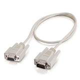 C2G 25201 DB9 M/F Serial RS232 Extension Cable, Beige (3 Feet, 0.91 Meters)