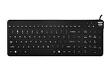 Man & Machine Premium Full Size Waterproof Disinfectable Keyboard - Cable - Black - USB - Computer - Industrial Silicon Rubber
