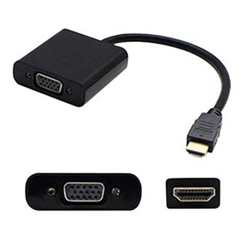 AddOn 5-Pack of 8in HP H4F02UT#ABA Compatible HDMI Male to VGA Female Black Active Adapter Cables