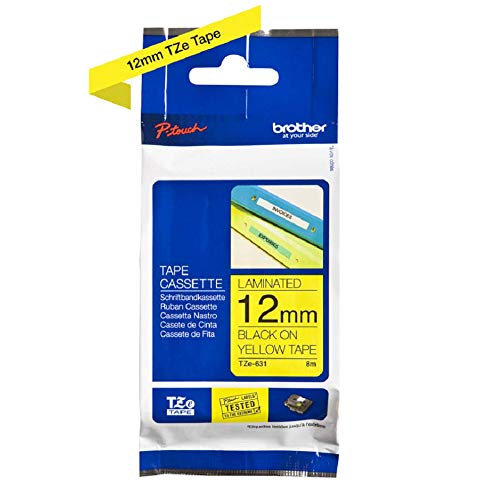 Brother TZE631 Genuine P-Touch Tape (12mm Black on Yellow)
