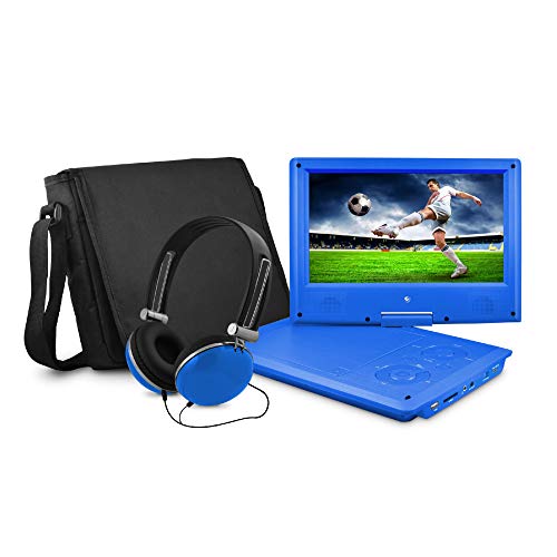 Ematic EPD909BU 9-Inch Portable DVD Player with Matching Headphones and Bag (Blue)