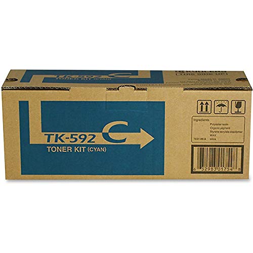 Kyocera TK-592C Cyan Toner for Use in FSC2026MFP FSC2126MFP 5,000 Page Yield ALS
