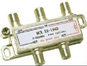 C2G 41022 4-Way F-Type High-Frequency Splitter, Silver
