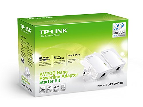 TP-LINK TL-PA2010KIT AV200 Nano Powerline Adapter Starter Kit, up to 200Mbps