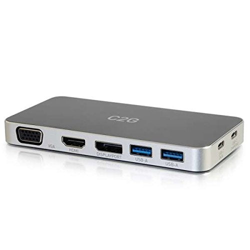 C2G 28844 USB-C Docking Station with HDMI, DisplayPort, and VGA