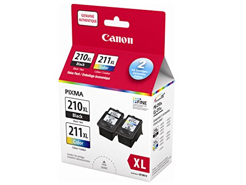 Genuine Canon PG-210XL/CL211XL HIGH Yield Ink Cartridge Value Pack, Black and Tri-Colour - 2973B019