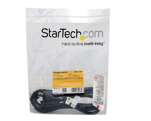 StarTech.com 3 ft Power Extension Cord - NEMA 5-15R to NEMA 5-15P - 16 AWG Power Extension Cable Cord - 125 Volts at 13 Amps - SJT - 3ft