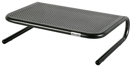 Allsop Large Metal Art Monitor Stand, Holds 50 lbs with Keyboard Storage Space - Black (30336)