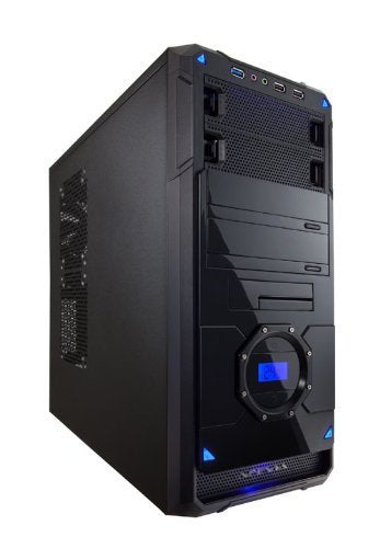 APEVIA X-DMR4-NW-BK X-Dreamer 4 ATX Mid Tower Case Solid Side Panel(no Window), LCD Temperature Display, USB2.0/USB3.0/HD Audio Ports, Hard Disk Hot Swap Bay for 3.5