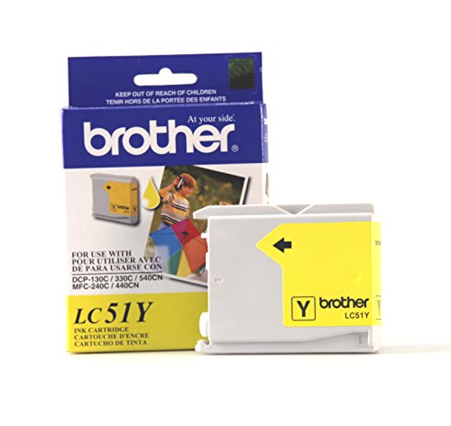 Brother LC51Y Yellow Ink Cartridge - Retail Packaging
