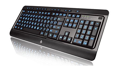 Azio Large Print Backlit Wired Keyboard