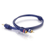 C2G 40615 Velocity One 3.5mm Stereo Male to Two RCA Stereo Male Y-Cable, Blue (12 Feet, 3.65 Meters)