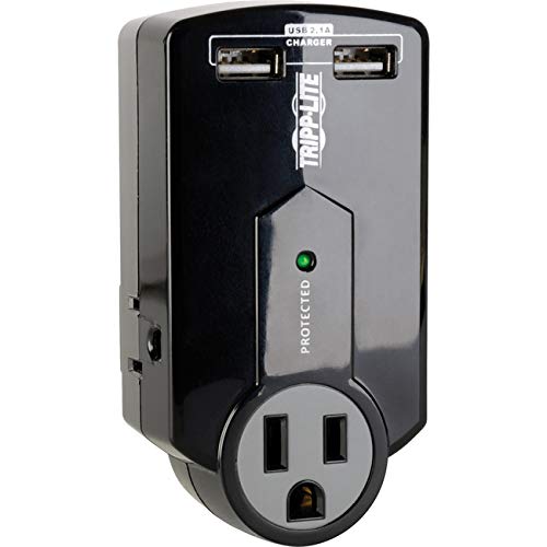 Tripp Lite Protect It! 3-Outlet Surge Protector, Direct Plug-in, 540 Joules, 2.1A USB Charger
