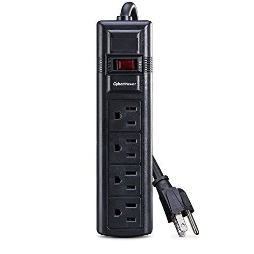 CyberPower CSB404 Surge Protector 4-Outlets 4-Ft Cord 600 Joules