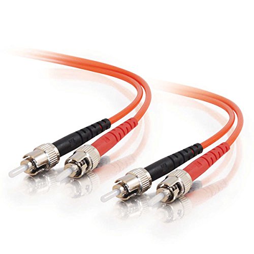 C2G 05577 OM1 Fiber Optic Cable - ST-ST 62.5/125 Duplex Multimode PVC Fiber Cable, Orange (9.8 Feet, 3 Meters)