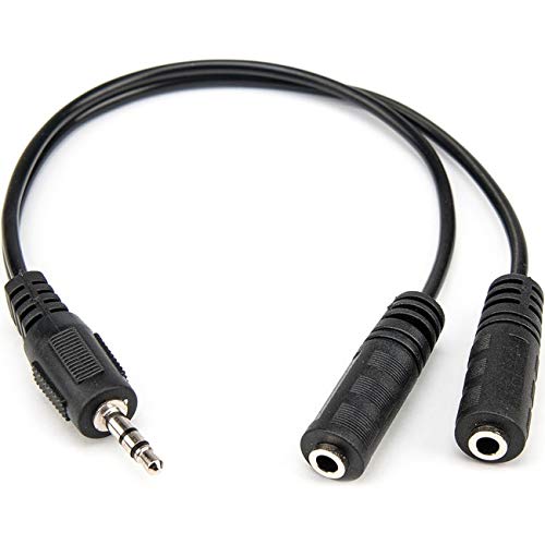 Rocstor Slim Stereo Splitter Cable - 3.5mm Male to 2X 3.5mm Female