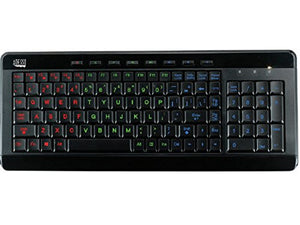 Adesso AKB-120EB - SlimTouch 120 3-Color Illuminated Compact Multimedia Keyboard