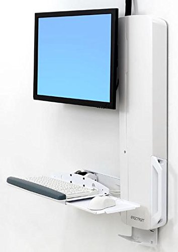 Ergotron StyleView Sit-Stand Vertical Lift, High Traffic Area - Wall Mount for LCD Display/Keyboard / Mouse - White - Screen Size: 24