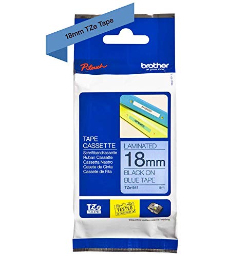 Brother TZe541 Black on Blue Tape, 18mm, Retail Packaging