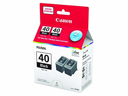 Genuine Canon PG-40 Twin Ink Cartridge Value Pack, Black, 2 Pack