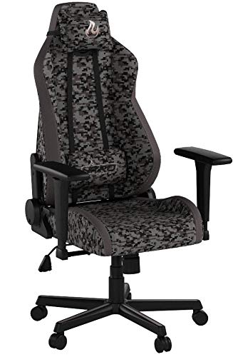 NITRO CONCEPTS S300 Gaming Chair - Urban Camo - Office Chair - Ergonomic - Cloth Cover - Up to 135kg Users - 90° to 135° Reclinable - Adjustable Height & Armrests
