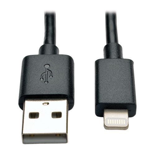Tripp Lite Apple MFI Certified 10" Lightning to USB Cable Sync Charge iPhone/iPod/iPad, Black (M100-10N-BK)