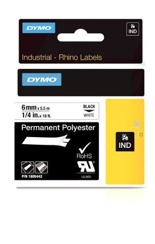 DYMO Rhino Permanent Adhesive Polyester Label Tape