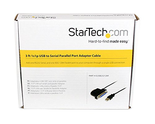 StarTech.com ICUSB2321284 1s1p USB to Serial Parallel-Port Adapter Cable, 3-Feet