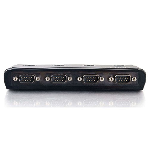 C2G 26479 USB to 4-Port DB9 Serial RS232 Adapter, TAA Compliant, Black