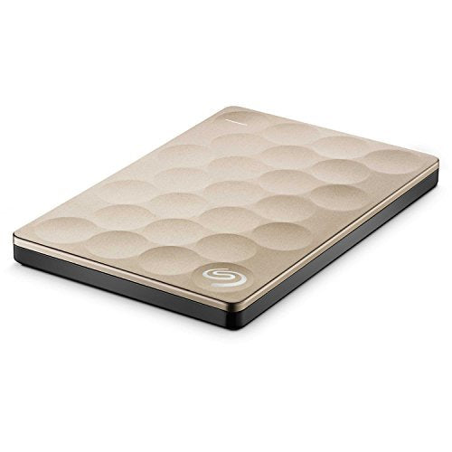 Seagate Backup Plus Ultra Slim 1TB Portable External Hard Drive, Gold (STEH1000101)