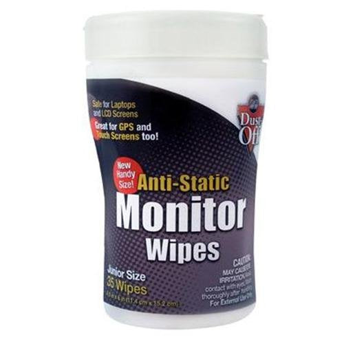 Falcon Dust Off DSCTSM 35 Wipes Anti-Static Alcohol Free Monitor Wipes Junior Tub size
